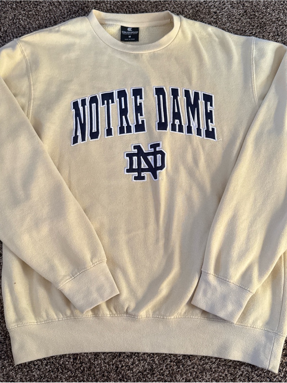 Colosseum Notre Dame Cream Crewneck Sweatshirt